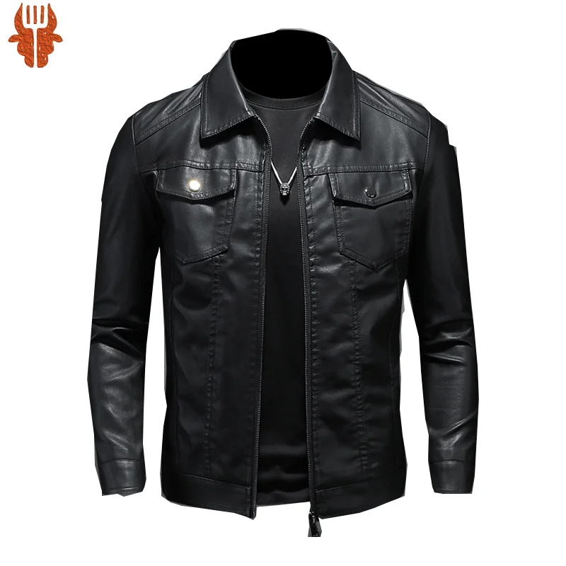 

Демисезонные мужские кожаные куртки, новинка 2023, облегающие мужские модные куртки, ветрозащитные теплые пальто из искусственной кожи, Мужская брендовая одежда