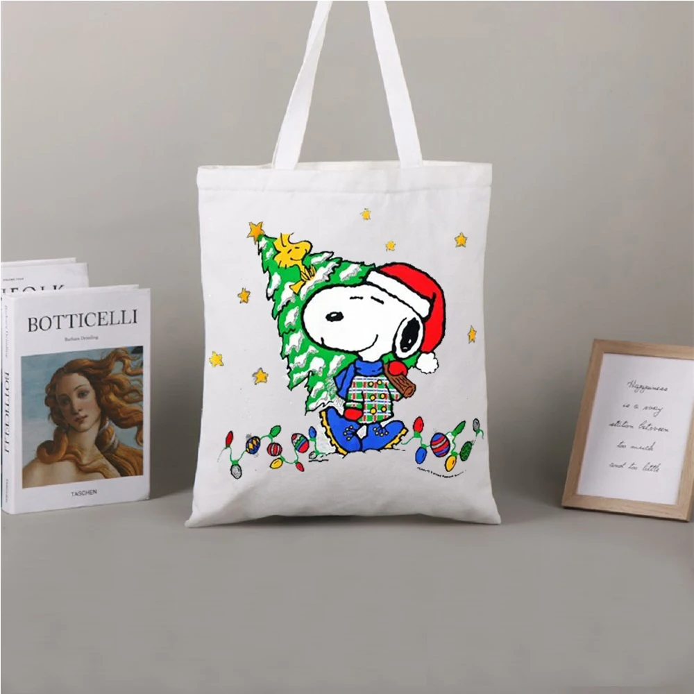 

Ladies Shoulder Bag Snoopy Classic Cartoon Character Print Tote Bag Canvas Shopping Bag Summer Beach Bag Ladies Daily