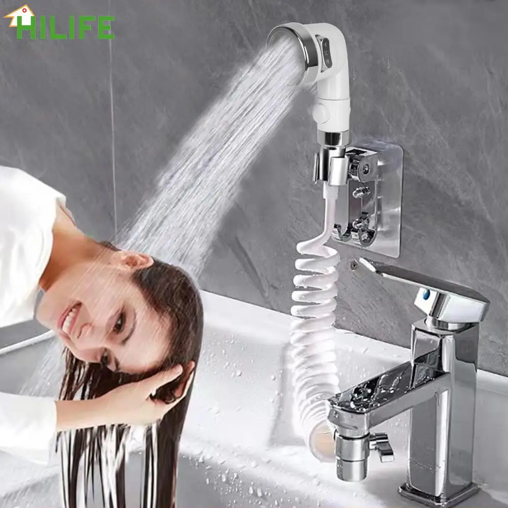 

Adjustable Handheld Shower head Faucet Diverter Valve 3 Modes For Home Bathroom Kitchen Faucet Adapter Set