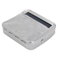 creative design metal automatic cigarette weed kitchen smoking smoke roller rolling machine box case tin best selling leather