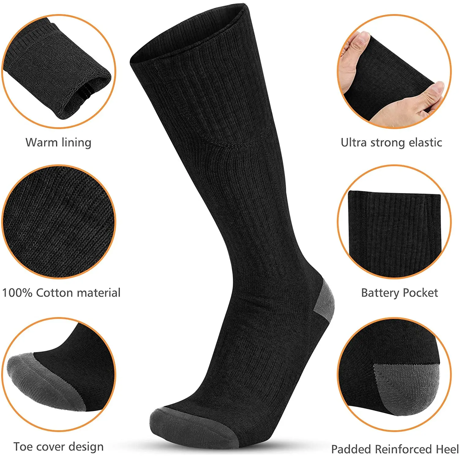 Зима 2021 перезаряжаемая батарея 3 режима нагрева термоноски зимние лыжные теплые