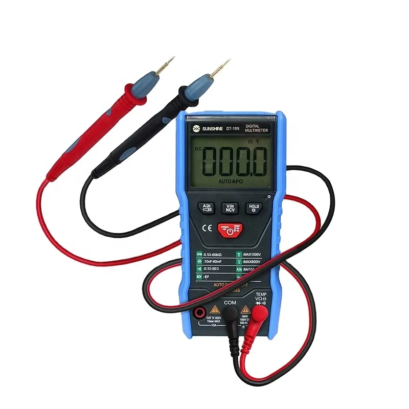 

Sunshine DT-19N Mini Digital Multimeter Tester Capacitance Resistance Frequency Tester Detection Tool Intelligent Multimeter