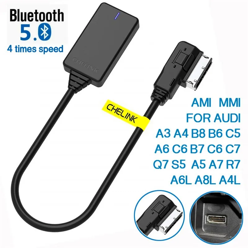 

AMI MMI MDI Wireless Aux Bluetooth-compatible Adapter Auto Audio Cable for Audi A3 A4 B8 B6 Q5 A5 A7 R7 S5 Q7 A6L A8L A4L