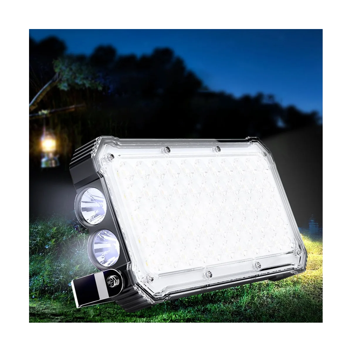 

20000Mah Multi-Functional Camping Light LED Portable Light Bracket Tent Emergency Lighting USB Charging Outdoor(White)