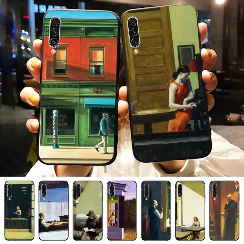 

Nighthawks By Edward Hopper painting Phone Case For Samsung galaxy A S note 10 12 20 32 40 50 51 52 70 71 72 21 fe s ultra plus
