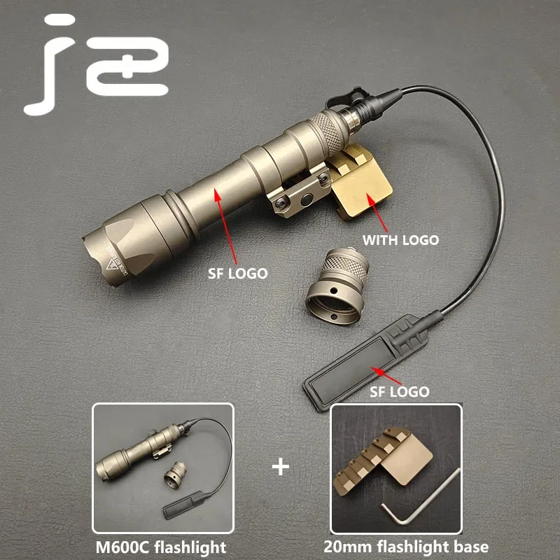lekkość AIrsoft Tactics SF M600C M300C latarka chwilowo-on/Contstant-On LED białe światło M300 M600 broń myśliwska zestaw podstawy latarki