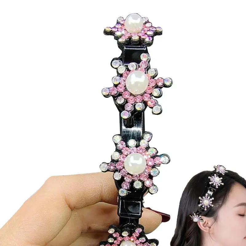 

Girls Headband With Clips Creative Hairpin Headbands Double Layer Twist Plait Double Layer Hairpin Headbands With Clips And