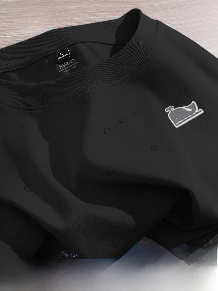 Мужская футболка с коротким рукавом Bannelu летняя из чистого хлопка черная ПУ Shuai