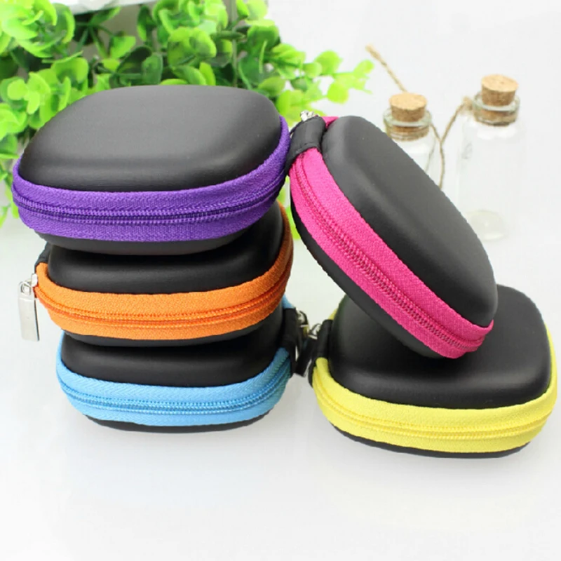 

1 Piece Mini Storage Bag Hard Shell Headphone Headphone Coin Random Color Durable Clip Holder Desk Storage Bag