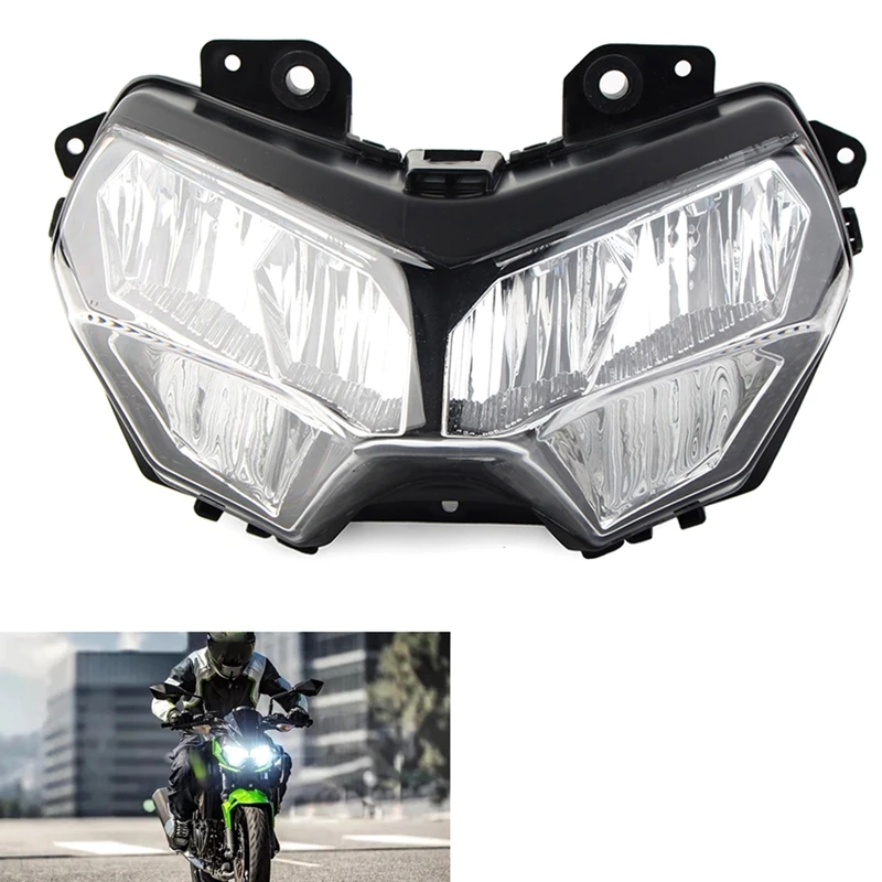

LED Motorbike Headlight Assembly Parts For Kawasaki Z400 Z650 Z900 18-21 Front Face Lights Head Light Lamp Fairing
