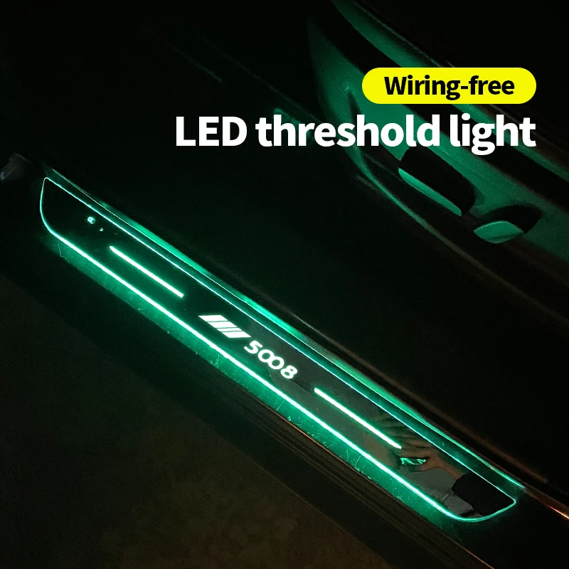

Acrylic USB Power Moving LED Welcome Pedal Car Scuff Plate Pedal Door Sill Pathway Light For Peugeot 4008 5008 307 308 GT Line