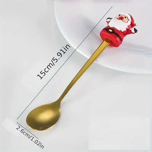 

Золотой набор ложек и вилок Санта Клаус