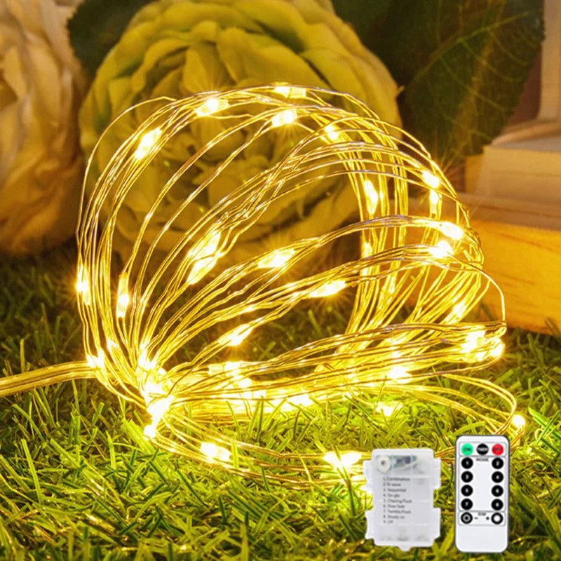 

Battery Box 2M/5M/10M/20M Christmas Wedding Party Decoration Garland Copper Wire Lamp Garden Light String AA Battery Fairy Lamp