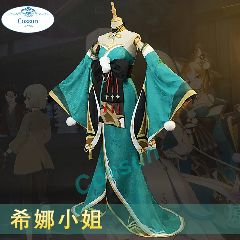 

[В наличии] костюм для косплея Genshin Impact Gorou Miss Hina Sheena, Великолепное платье, наряд для Хэллоуина, кимоно, платье