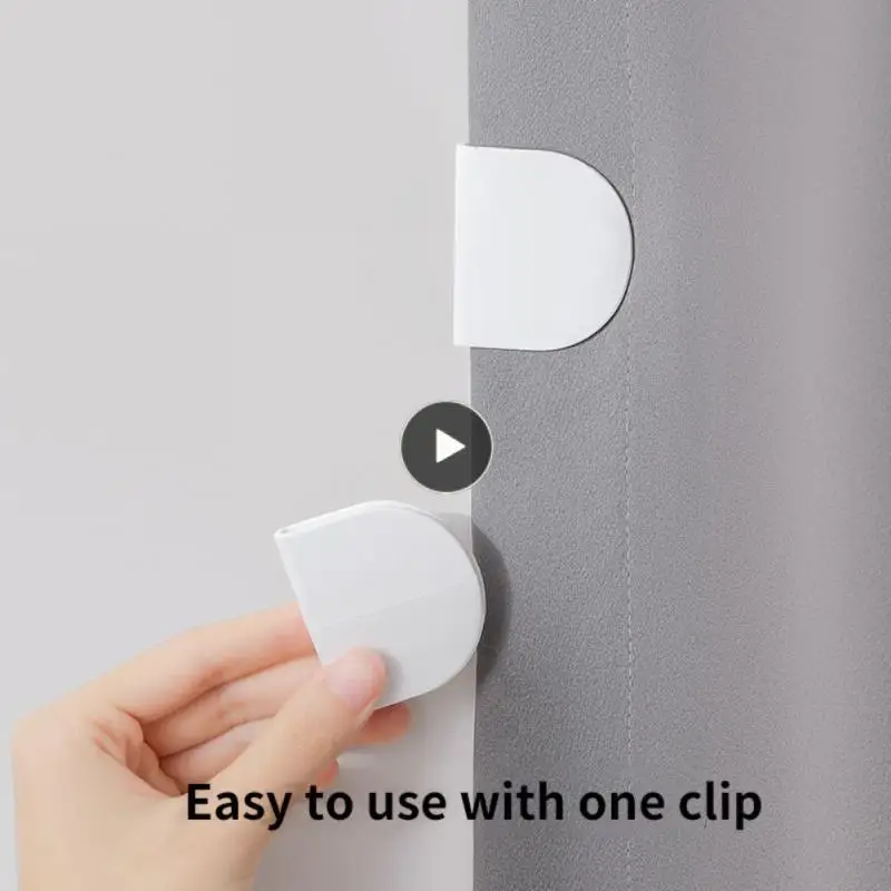 

Wind Blowing And Water Splashing Prevention Bath Curtain Fixing Buckle Seamless Self-adhesive Curtain Clip Easy To Use Couple