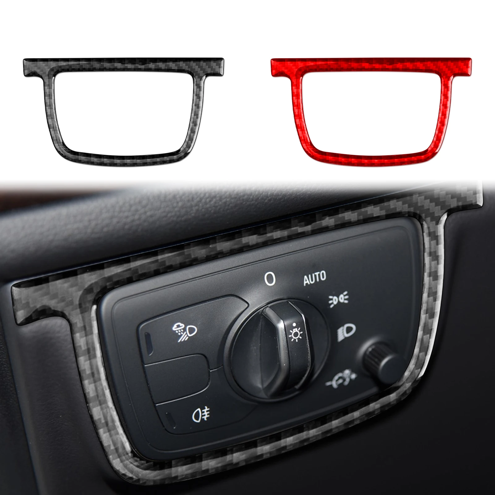 

Central Control Headlight Switch Decoration Trim Sticker Cover Decal for Audi A6 2012-2018 Car Interior Accessories Carbon Fiber