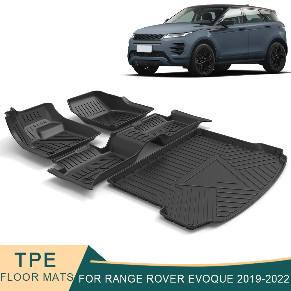 

For Range Rover Evoque L551 2019-2022 Car Floor Mats All-Weather TPE Foot Mats Odorless Pad Waterproof Tray Interior Accessories