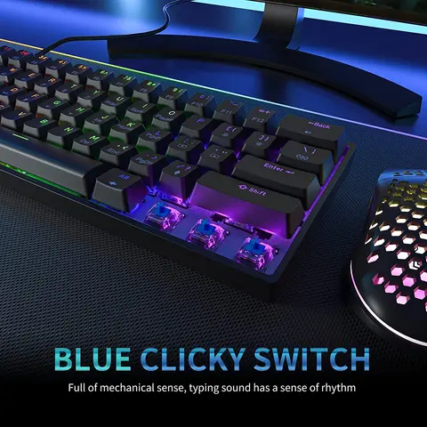 Клавиатура компьютерная цифровая, 61 клавиша, 60% дюйма, RGB-подсветка