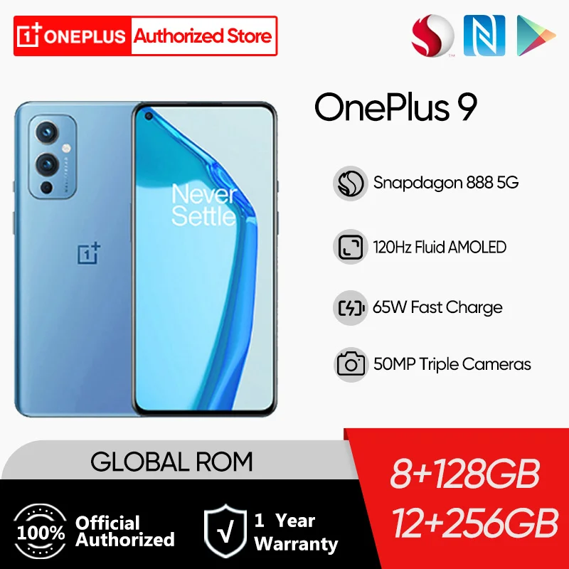 

Смартфон Global Rom OnePlus 9 5G, Snapdragon 888, Android 11, 6,55 дюйма, 4500 мАч, 120 Гц, Fluid AMOLED NFC OnePlus 9 мобильный телефон