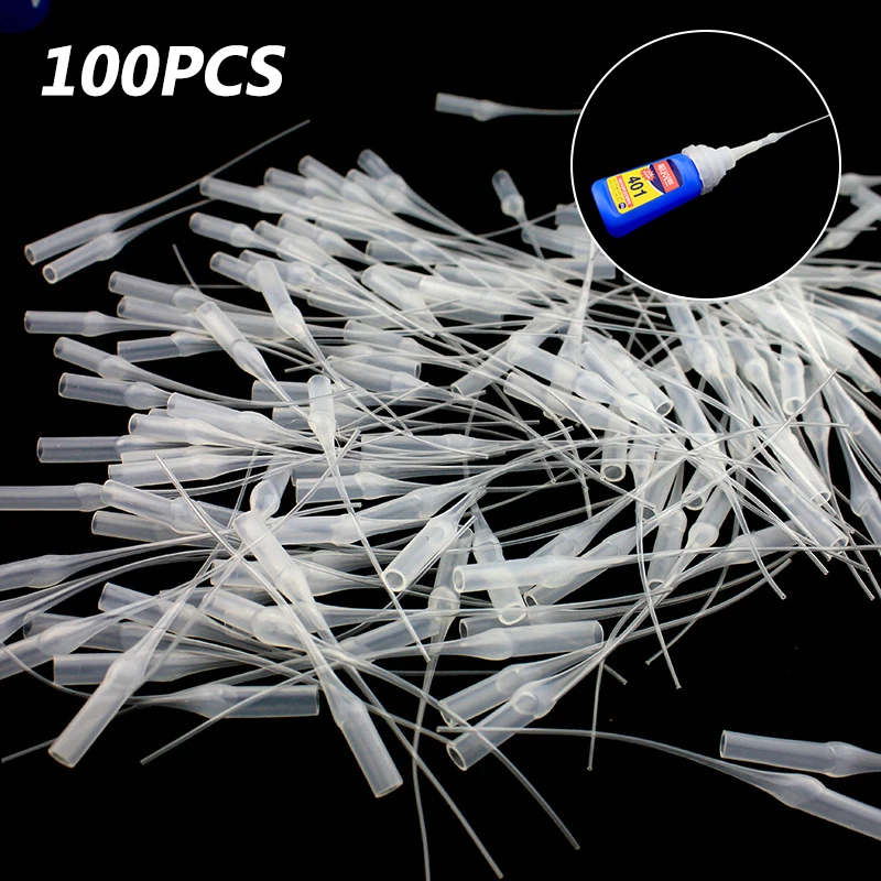 

100 Pieces Glue Micro-Tips Plastic Glue Bottle Tips Glue Extender Precision