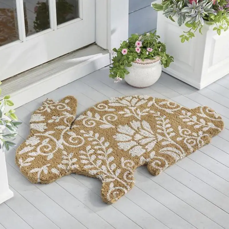 

1Pc Rabbit Pattern Imitates Rabbit Hair Material Carpet Blanket Door Mat Kitchen Bathroom Livingroom Comfortable Carpet