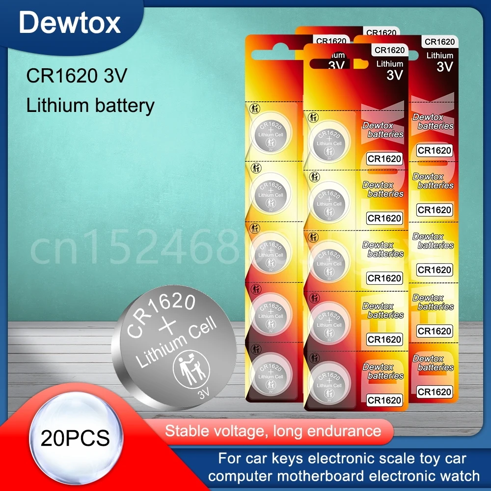 Литиевая батарея CR1620 3 в, 20 шт., DL1620 ECR1620 BR1620 CR 1620 для автомобильных ключей, компьютера, материнской платы, игр, часов, кнопок, монет