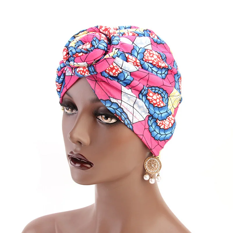 

New Knotted Ruffle Turban Ladies Soft Headscarf Casual Streetwear Female Muslim Hijab Indian Hats Cancer Chemo Cap Turbante