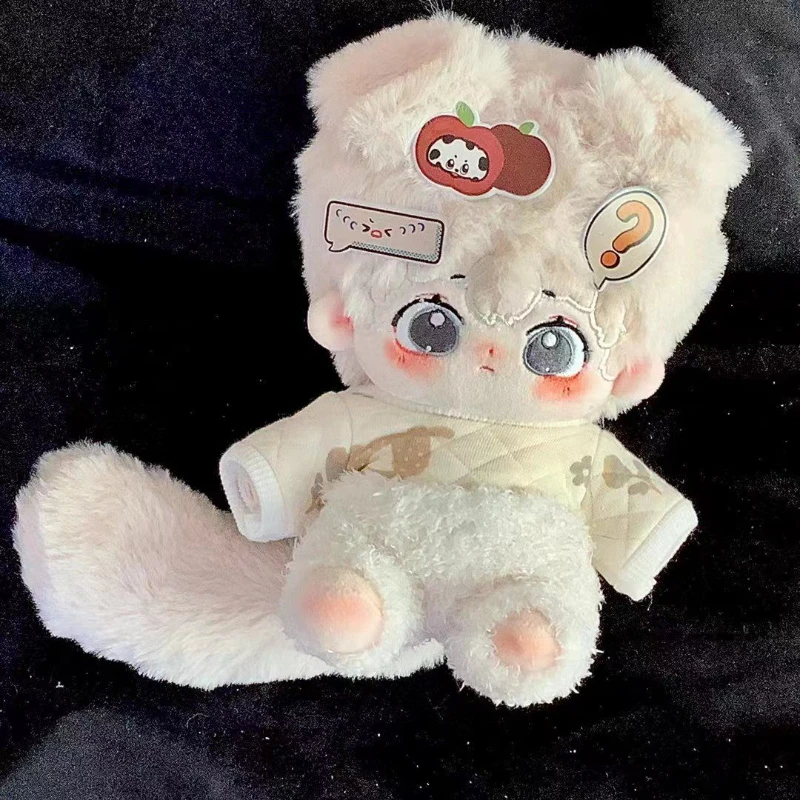 

New Arrival 20cm No Attribute Glutinous Rice Puppy Soft Cute Plush with Skeleton Animal Ears Tail Fur Plush Doll Stuffed Toy