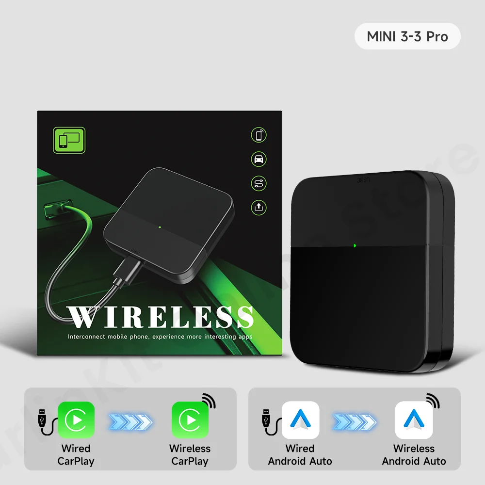 

Carlinkit Mini 3 Pro беспроводной адаптер Carplay Android автоматический адаптер автомобильные интеллектуальные системы обновление Ble Wi-Fi беспроводное соединение