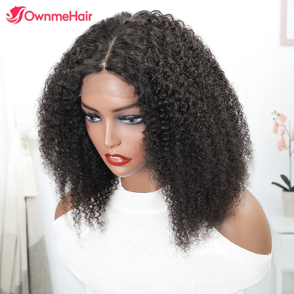 

Kinky Curly Short Bob Wig Transparent 13x5x2 13x4 Lace Frontal Wigs for Women Peruvian Human Hair Pre Plucked Natural Hairline