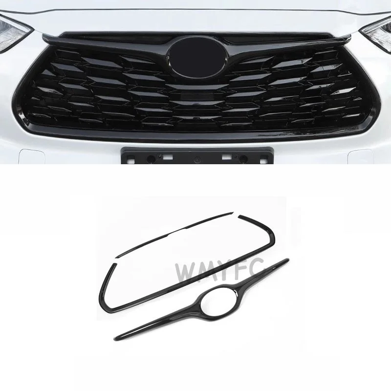 

Для Toyota Highlander XU70 2021-2025 стиль из углеродного волокна, передняя центральная сетчатая решетка, крышка радиатора, накладка, украшение