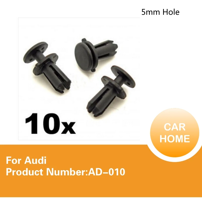 

10 шт., пластиковые заклепки для Audi 5 мм