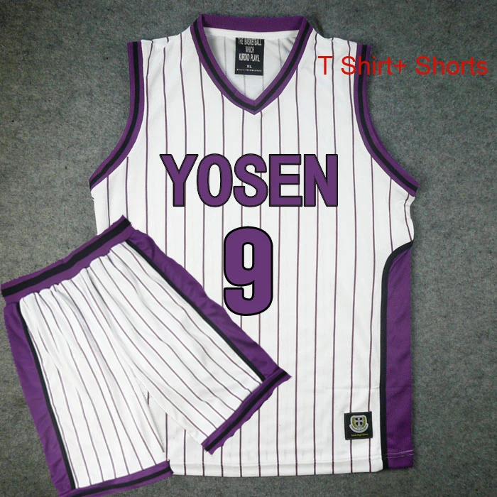 

Новая футболка Kuroko no Basuke Косплей Yosen корзина школьная форма мурасакибара атсуши Джерси 9 12 спортивная мужская футболка шорты
