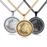 titanium steel ancient greek gods queen hera hera round plate pendant long mens and womens necklaces