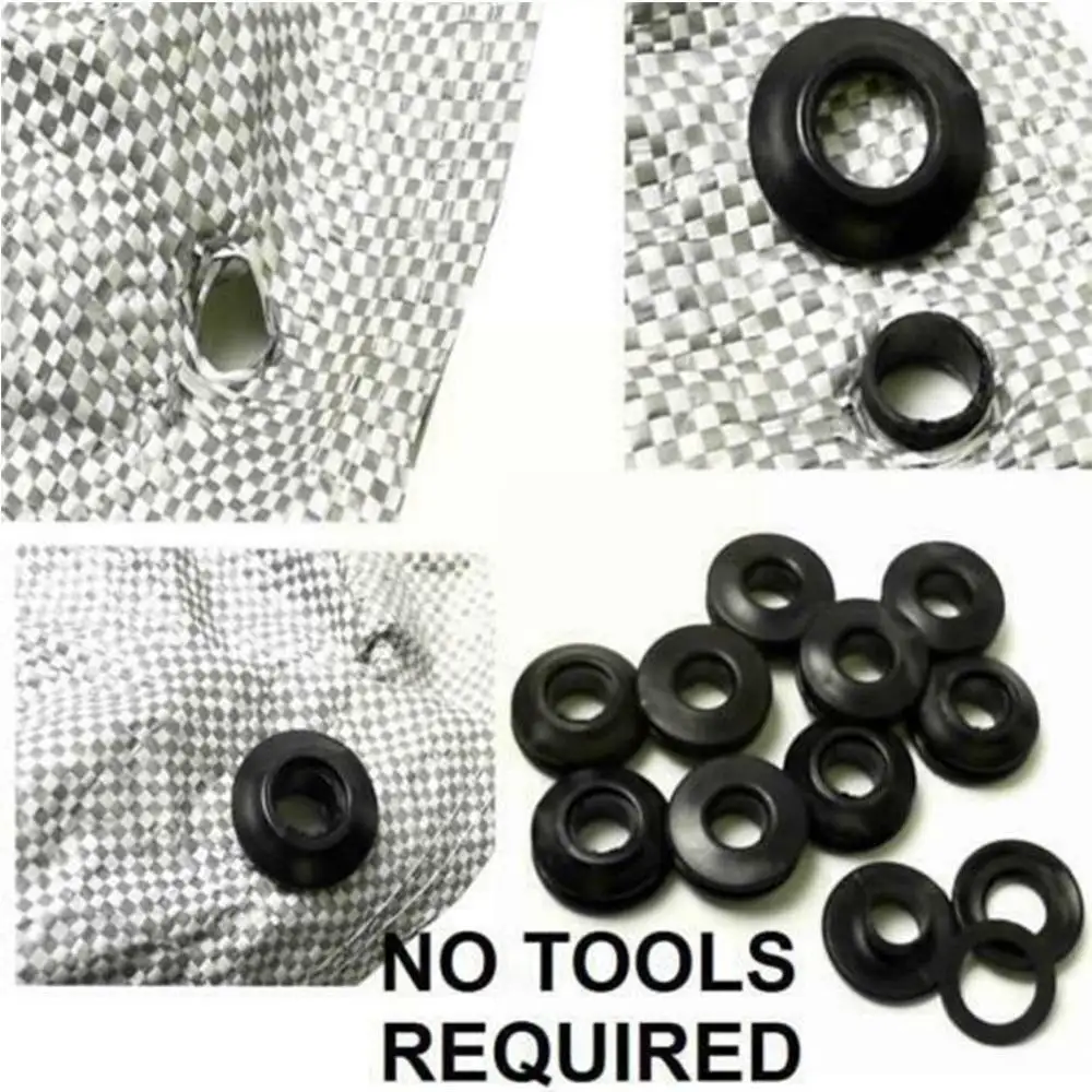 

10pcs Plastic Self Sealing Snap Eyelets Grommet Tarpaulin Outdoor Tent Accessories Buckle Groundsheet Camp T5N8