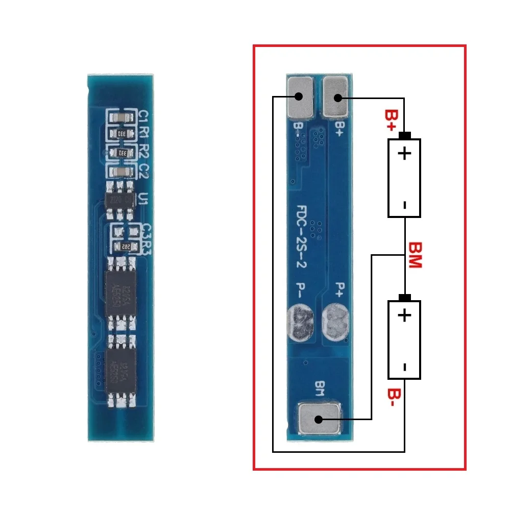 

5pcs 2S 3A Balance Li-Ion Lithium LiPo Battery BMS Charger Protection PCB Board Short Cut Protection Enhance Balance