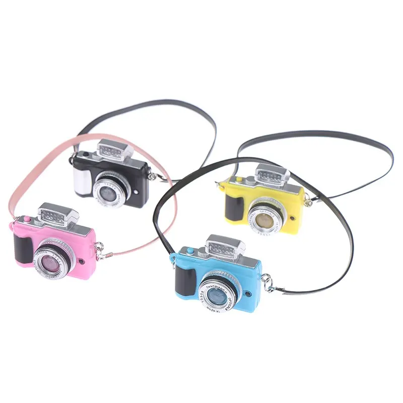 

1Pc Dollhouse Miniature Digital SLR Flashable Camera Dolls House Decoration Accessory Dollhouse Doll Accessories miniature items