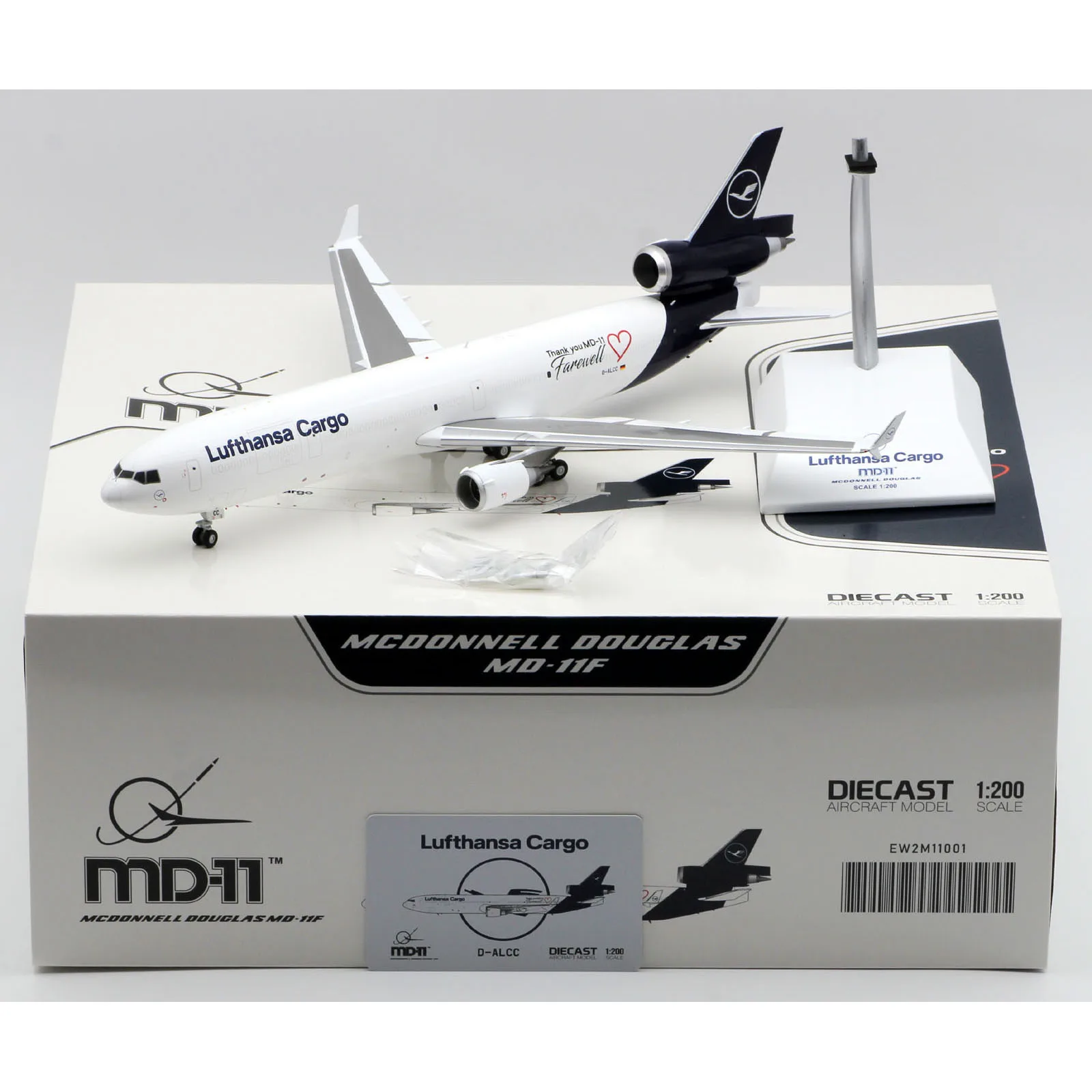 

EW2M11001 Alloy Collectible Plane Gift JC Wings 1:200 Lufthansa Cargo MCDONNELL Douglas MD-11 Diecast Aircraft Jet Model D-ALCC