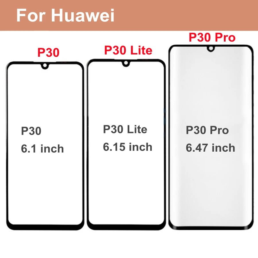 

Black For Huawei P30 ELE-L09 ELE-L29 P30 Lite Glass Nova 4E P30 P30 Lite P30 Pro Front Outer Glass Lens Touch Panel Replace