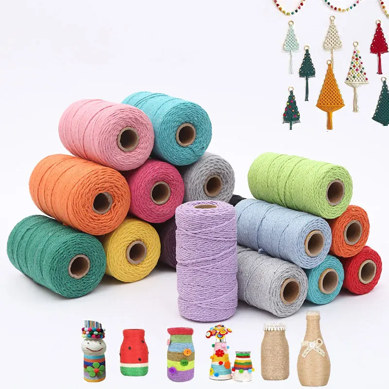 

100M/Roll 2mm Colorful Jute Twine Natural Burlap Hessian Cord Vintage Jute Rope DIY Craft Gift Wrapping Wedding Party Decor Cord