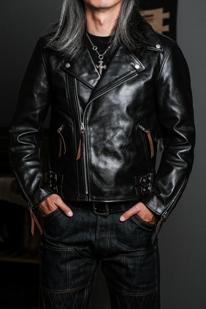 Новинка! Оптовая продажа. Лимит 2024 кожаное пальто в японском стиле райдера.