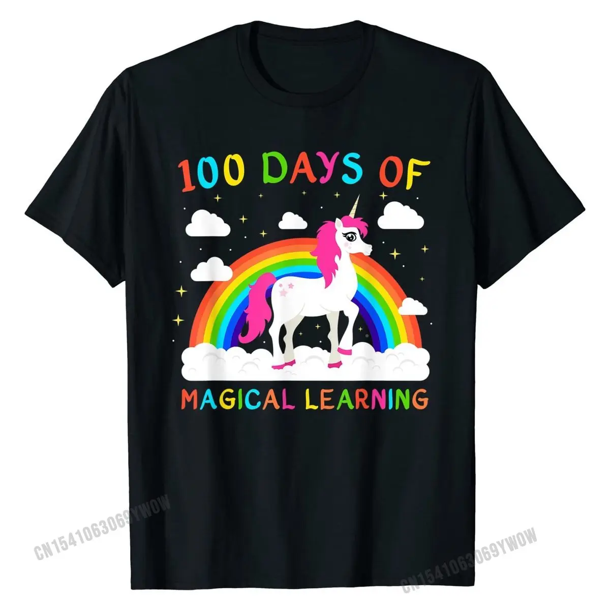 

Happy 100 Days Of School Magical Learning Shirt Unicorn Gift Prevailing Party Tops Shirts Cotton Top T-shirts for Boys Printing