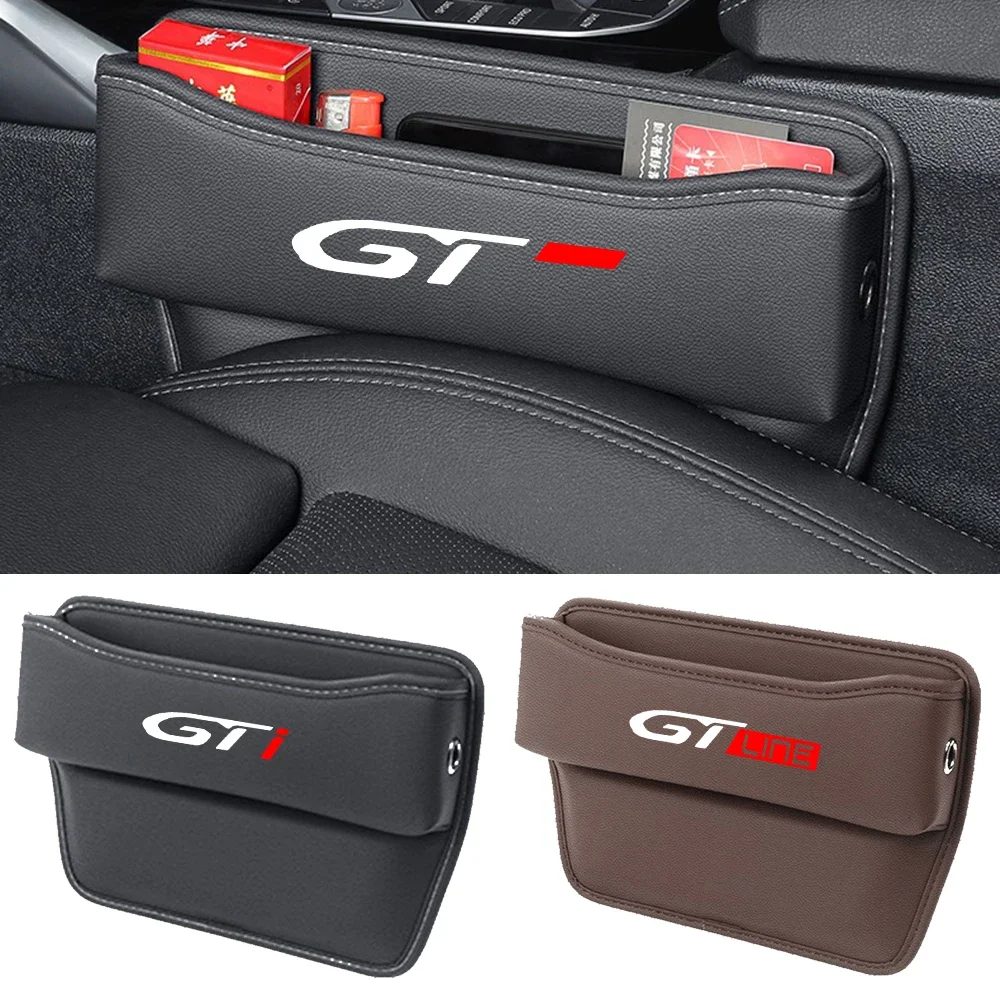 Multifunction Car Seat Gap Storage Box Leather for Peugeot GT line gtline 207 306 407 508 2008 3008 4007 5008
