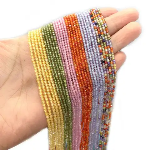 Crystal beads made of natural stone, faceted multi -colored jewelry from zirconium for independent manufacture of bracelets ...