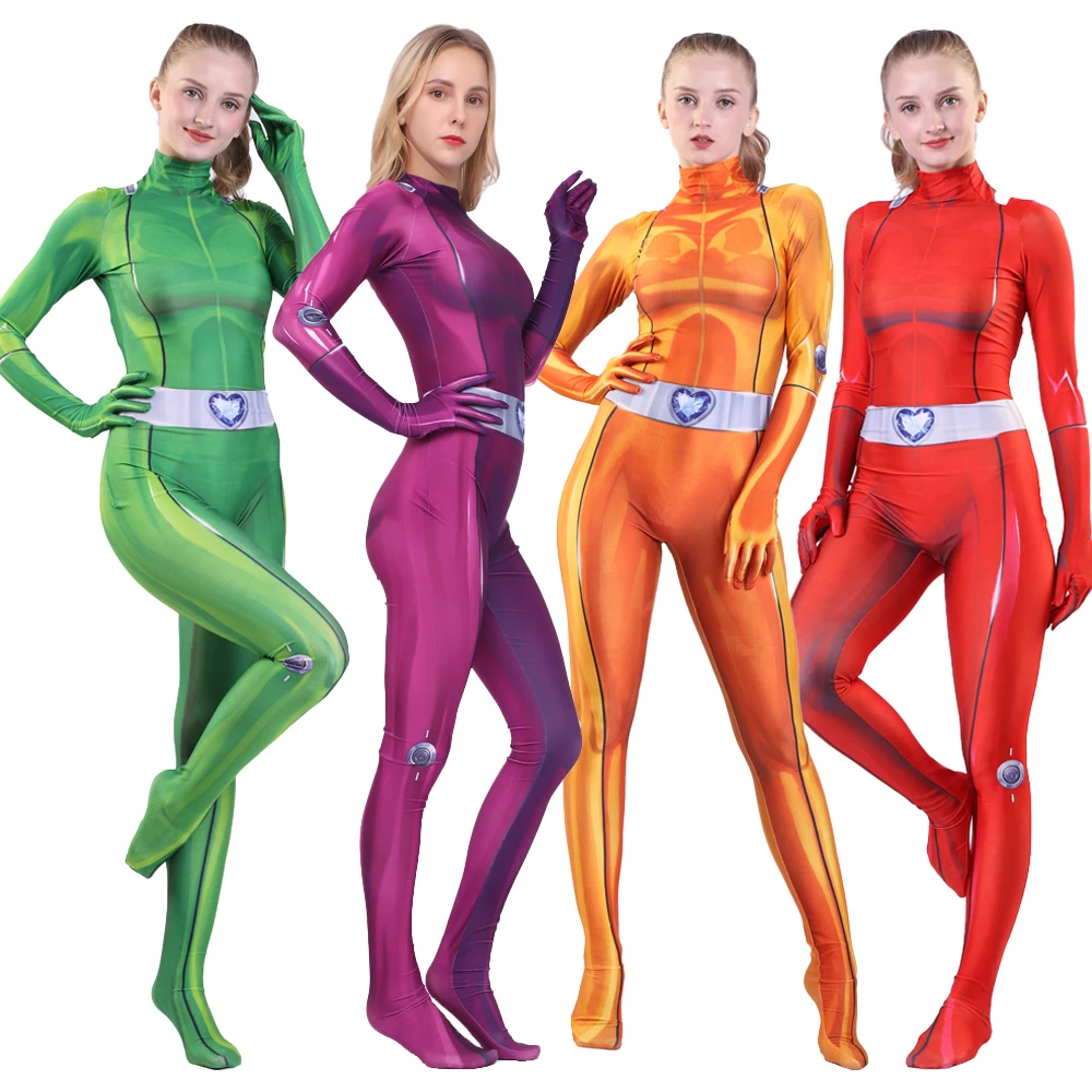 Костюмы для косплея из фильма и ТВ Totally Spies Clover Ewing Samantha Simpson Alexandra Jerry косплей