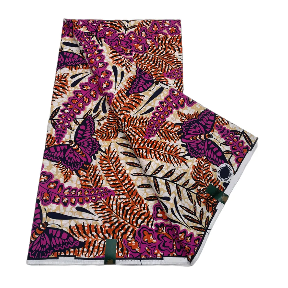 

Guaranteed Veritable African Real Wax Fabric 100% Cotton Print Batik High Quality Soft Pagne Nigeria Ankara Wax Fabric 6 Yards