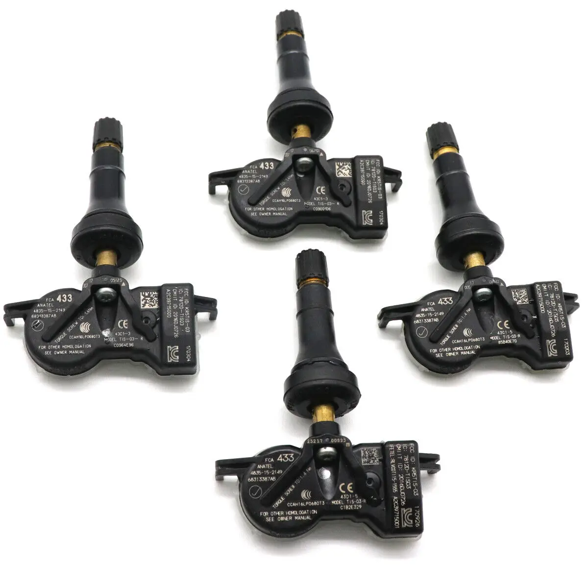 Комплект из 4 датчиков давления в шинах 68313387AB для 2018-2024 JEEP COMPASS TPMS 433 МГц