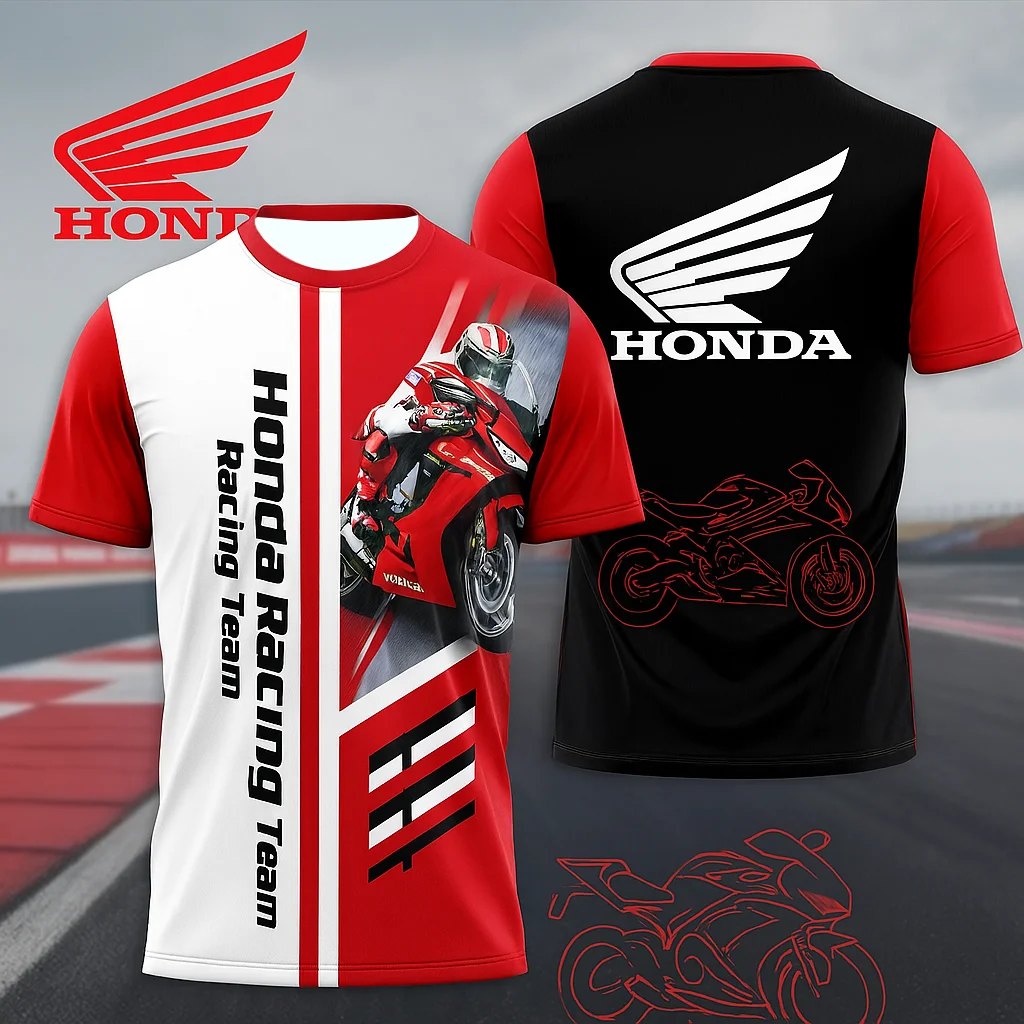 

Honda 2026 Racing Мужская быстросохнущая мотоциклетная байкерская футболка Легкий дышащий трикотаж Спортивная одежда для летней езды на открытом воздухе