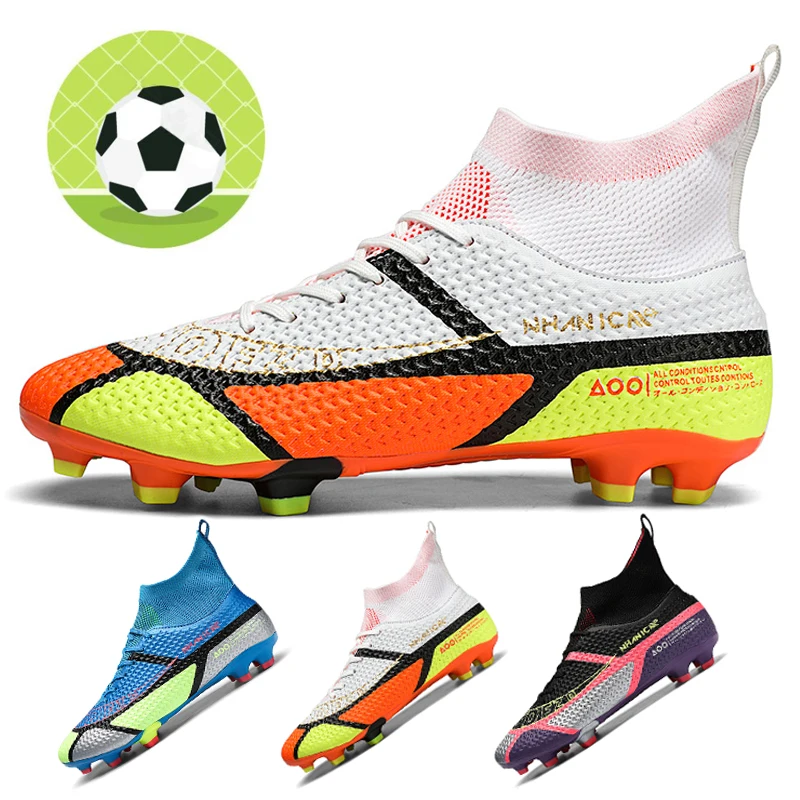 

Men's High Ankle Soccer Shoes Breathable Non-Slip Spike Sneakers Professional Match Soccer Shoes 35-45 Size Training Shoes