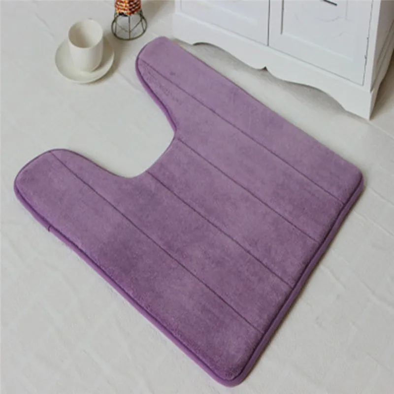 Tapis absorbant l'eau en forme de U à rebond lent  tapis de sol pour toilettes  salle de bain